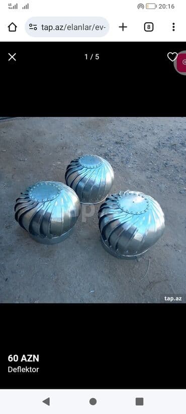 Другие услуги: Təbii havalandırma üçün fırlanan turbinalar (roof ventilator) - — 6