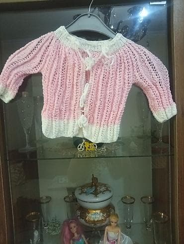 Кофты и свитеры: Əl toxuması uşaq koftası - Model: önü iplə bağlanan, arxası tam hörgü — 1