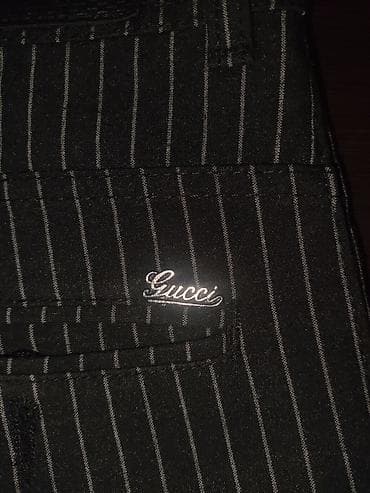 Gucci zolaqlı şalvar - Rəng: qara üzərində incə boz şaquli zolaqlar — 4
