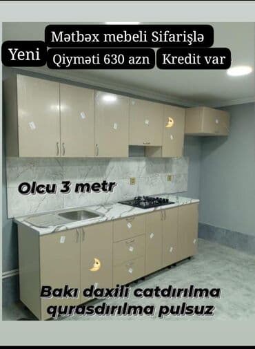0505541011 WHATSAPLA ELAQE SAXLİYİN 🟣Yeni mətbəx mebeli 🆘 *1 pqm görə
