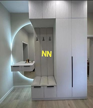 1 qapı, Güzgülü, Ağ, Açılan, Düz dolab