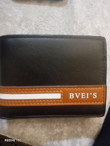 kis: BVEI’S kişi pulqabısı - Rəng: qara, üzərində qəhvəyi və ağ dekorativ — 1