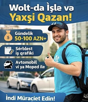taksi park: Sürücü-kuryer tələb olunur, Şəxsi nəqliyyat vasitəsi ilə, Gündəlik ödəniş, Təcrübəsiz — 1