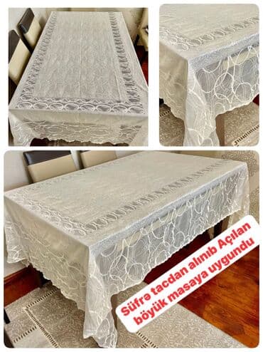 Pərdə və tüllər: Ağ rəngli tül pərdə parçasi - Material: yüngül, şəffaf tül - Rəng — 1