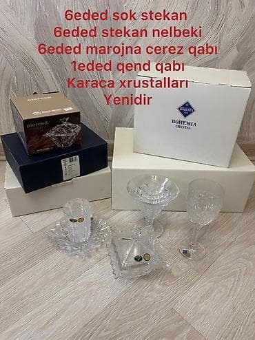 Herbiri tezedir xrustaldır Karaca və Bohemia Crystal xrustal dəst