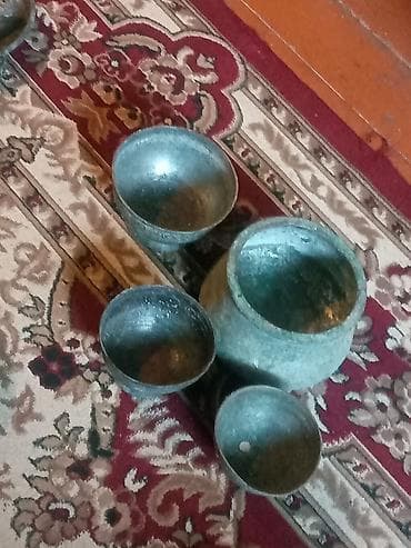 somavar: Antik mis samovar və bədii mis qab - Material: qalın mis (samovar) — 7