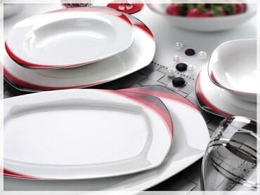 seti baqli: Çay dəsti, rəng - Qırmızı — 3