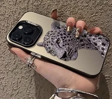 iphone 12 pro case: Məhsul: Zərli panter dizaynlı telefon qabı - Modellər: iPhone Pro/Pro — 1