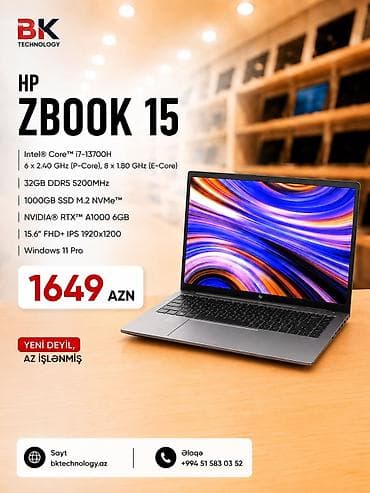 dik 1: İşlənmiş HP ZBook, 15.6 ", Intel Core i7, 1 TB — 1