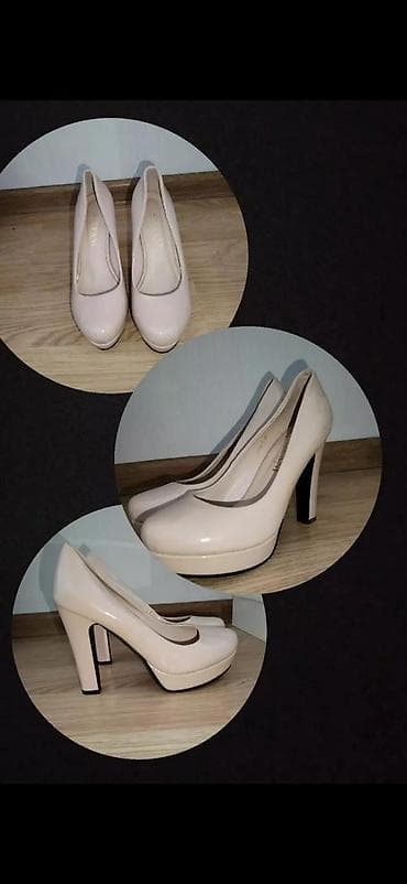 ayaqab: Bej rəngli qadın tufliləri - Model: platformalı klassik ayaqqabı - — 1