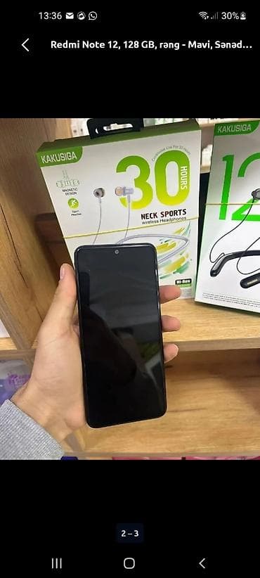 printer telefon: Redmi Note 12, 128 GB, rəng - Mavi, İki sim kartlı — 2