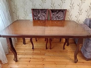 Qonaq otağı üçün, Açılan, Dördbucaq masa, 6 stul — 1