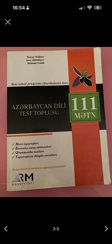 4 1 kitab pdf oku: Azərbaycan dili Testlər 11-ci sinif, RM, 1-ci hissə, 2023 il — 1