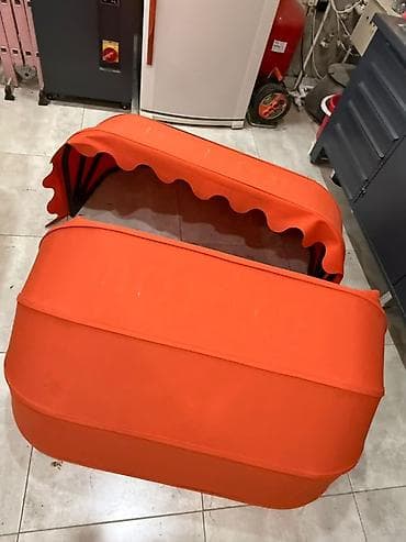 l 805: Narıncı rəngli tent – dalğalı kənarlı, divara bərkidilən pəncərə üstü — 3
