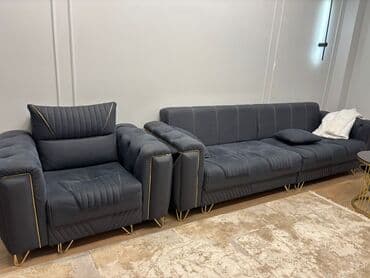 İşlənmiş, Divan, 2 kreslo, Bazalı, Açılmayan