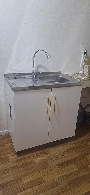 Düzbucaqlı Mətbəx çanağı, Şkaflı, Paslanmaz polad