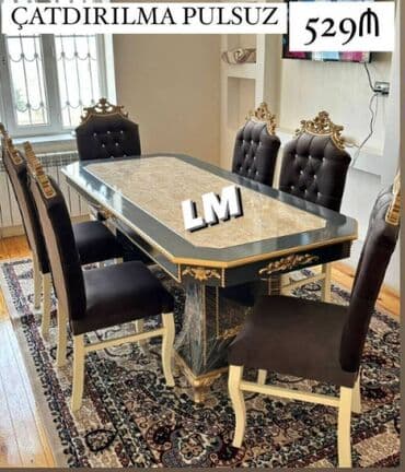 Masa və oturacaq dəstləri: Möhtəşəm TACMARAL masa dəsti👑 Yüksək keyfiyyətlə Qiymət : Masa — 2