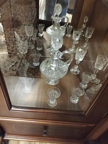 zerif cay: Kristal süfrə dəsti - Zərif oyma naxışlı kristaldan hazırlanmış — 1