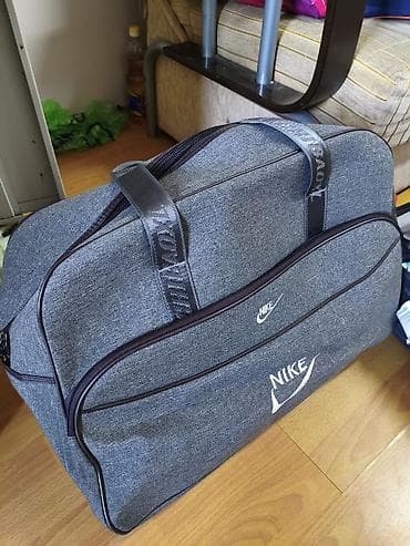 Böyük ölçülü idman/səyahət çantası - Rəng: tünd boz (melanj) -