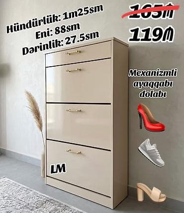 Məhsul: Mexanizimli ayaqqabı dolabı - Ölçülər: Hündürlük 1 m 25 sm lalafo.az -da Məhsul: Mexanizimli ayaqqabı dolabı - Ölçülər: Hündürlük 1 m 25 sm