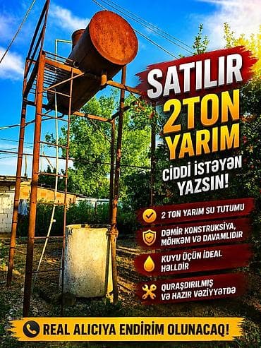 ucuz su sifarişi: Bak, Metal, 2500 l l — 1
