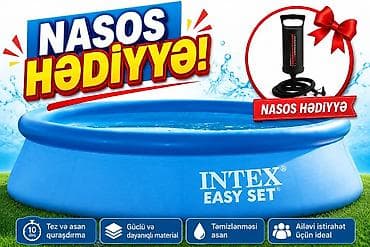 Elektron Nasos Hediyye. Intex 3.05 × 0.61 m şişmə hovuz 🌊 Yay