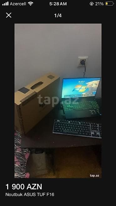 ASUS TUF F16 noutbuk - Seriya: ASUS TUF Gaming F16 - Ekran: 16" geniş