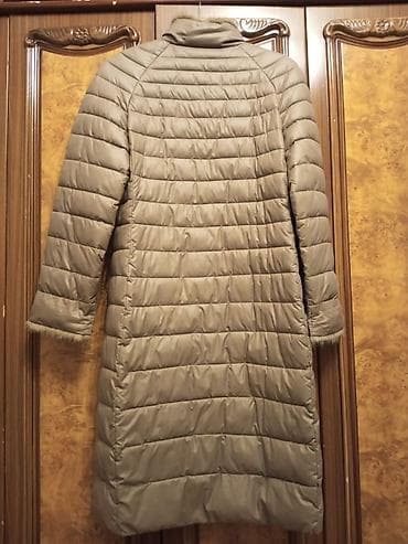 hicab geyimlər: Uzun qadın qış paltosu – boz/taun rəngli, yüngül və isti. - Model — 2