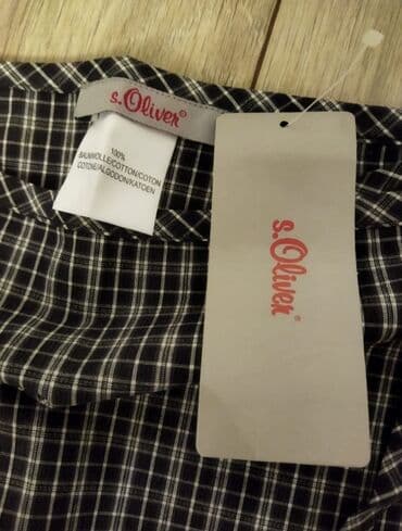 midi məxmər ətəklər: S.Oliver qadın ətəyi - Naxış: qara-ağ xırda dama (checked) - Model — 3