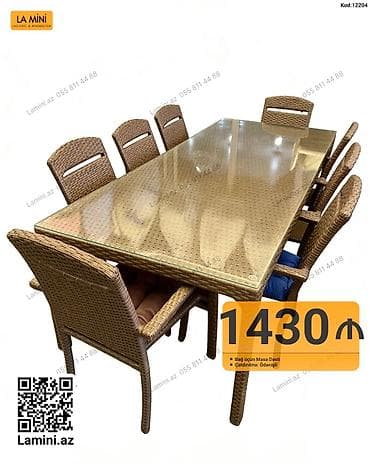 balkon stul: Bağ üçün masa dəsti – La Mini (Kod: 12204) - Komplekt: 1 ədəd iri — 1