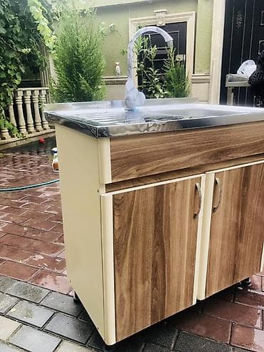 kuxna dolabı: Mətbəx üçün paslanmayan polad lavabo və alt dolab komplekti - Üst — 4