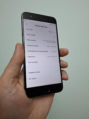 dubay telefonlar: Xiaomi Mi 6, 64 GB, rəng - Qara, 
 Barmaq izi — 4