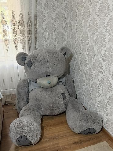 Böyük ölçülü yumşaq ayı oyuncaq - Rəng: boz - Material: yumşaq xəz