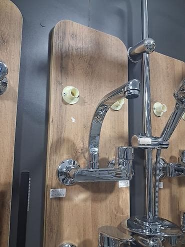 32 boru: Divar tipli mətbəx/hamam qarışdırıcısı – tək qollu, xrom örtüklü - — 2