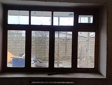 Divar kağızları, oboy: Taxta çərçivəli çoxbölməli pəncərə ölçü 225*150 ye taxda pencere — 2