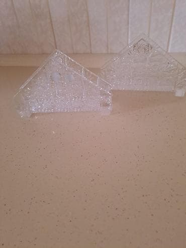 desmal: Şüşə salfetlik dəsti - Material: qalın şüşə/kristal görünüşlü — 1