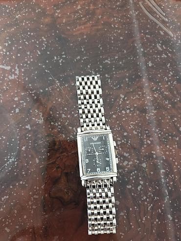 Qol saatları və aksesuarlar: Emporio Armani kişi qol saatı - Korpus: düzbucaqlı formalı, metal — 1