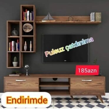 ders masaları: Yeni, Düz TV altlığı, Polkalı, Laminat, Azərbaycan — 4