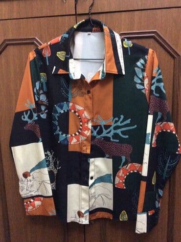 Naxışlı uzunqol köynəklər – 2 model 1) Rəngli mozaika/printe malik