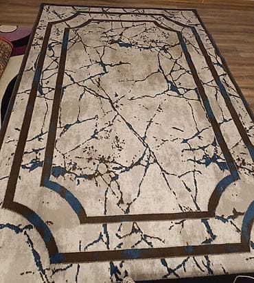 Müasir dizaynlı xalça - Naxış: mermer effektli, iç çərçivəli