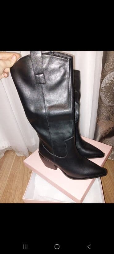 balıq ovu üçün kişi qış sapoqları: Qadın kovboy üslublu uzun çəkmələr - Rəng: qara - Model — 4