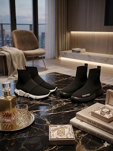 krosovkalar: Bershka, Ölçü: 39, rəng - Qara, İşlənmiş — 3