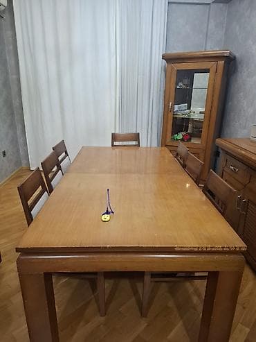 taxta stul: Qonaq otağı üçün mebel dəsti. Şəxsi istifadədə olub, möhkəm və işlək — 7