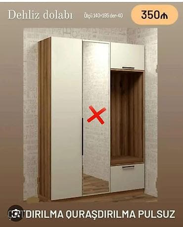 tibbi dolab: Dehliz dolabı - Ölçü: 140 × 195 sm, dərinlik 40 sm - Rəng və — 1