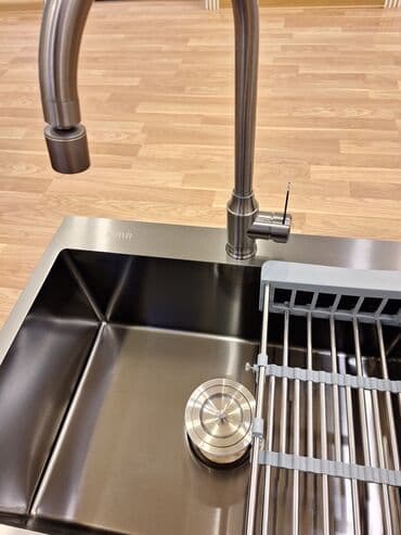 rakvinlər: Yeni Kvadrat Mətbəx çanağı, Paslanmaz polad, Pulsuz çatdırılma — 4