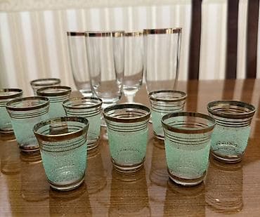 coca cola stekan: Stəkanlar, rəng - Yaşıl, Xrustal, 14 ədədli dəst, Rusiya — 4