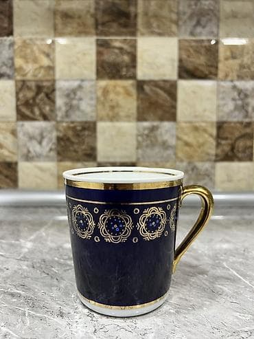 Çay dəsti, rəng - Göy, Farfor