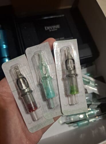 permanent aparati satisi: Permanent aparatı + gücləndirici + boya halqaları + 17 iynə — hamısı — 3