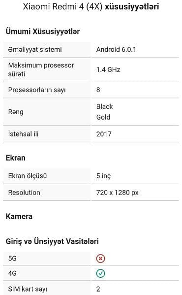 smartfon telefonlar: Xiaomi redmi 4x ikinci əl işlək problemi sağ alt düymə sensoru işləmir — 2