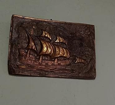 Şamdanlar: Mövzu: Mis relyef tablo – yelkənli gəmi kompozisiyası - Material: Mis — 1